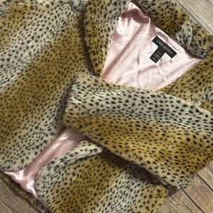 Leopard Print Faux Fur Jacket